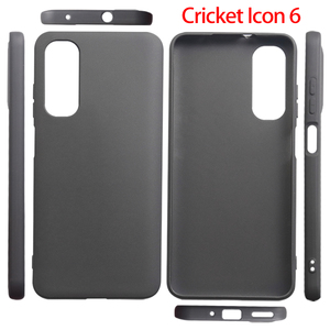 Custodia per telefono in Silicone nero per icona di Cricket 6 custodia protettiva in TPU opaco - Product Image 2