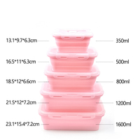 Boîte à lunch pliable en silicone sans BPA, micro-ondable, portable, conteneur de stockage alimentaire bento, école, pique-nique, camping, livraison gratuite