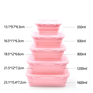 BPA-Miễn phí Silicone ráp Hộp Ăn Trưa microwavable xách tay Bento thực phẩm lưu trữ <span class=keywords><strong>container</strong></span> trường dã ngoại cắm trại miễn phí vận chuyển - Product Image 3