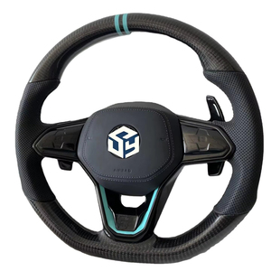 Volant <span class=keywords><strong>sport</strong></span> en cuir et fibre de carbone modifié sur mesure pour Volkswagen Golf Upgrade 6 7 MK4 MK5 MK6 MK7 MK8 GTI R-<span class=keywords><strong>Line</strong></span> - Product Image 1