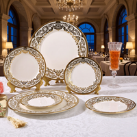 Service de vaisselle de luxe personnalisé en porcelaine, écologique et compatible congélateur, assiettes et bols