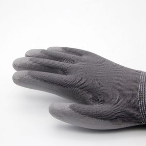 ถุงมือเคลือบ PU สีเทา/ขาว - Product Image 4