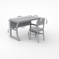 Meubles pour adultes utilisés dans les écoles des Philippines, ensemble de table et de chaises pour 2 personnes, tube carré de connexion