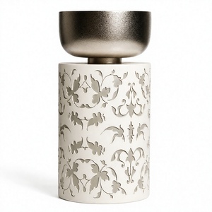 Handcrafted Incense <b>Burner</b> with Floral Cutout Design Aromatherapy <b>Essential</b> <b>Oil</b> Warmer for Home Office Hotel Decor - Product Image 1
