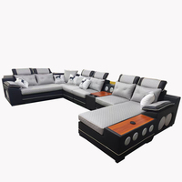 Canapé modulable polyvalent avec ottoman convertible, couleur - Coussins coordonnés pour les salons tendance, canapé de salon