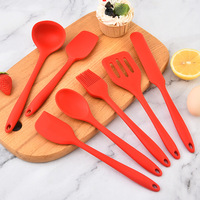 Set Spatula Dapur Kecil Silikon XN Brand Model KT-002 7 Buah, Tahan Suhu Tinggi, Sendok dan Spatula Masak