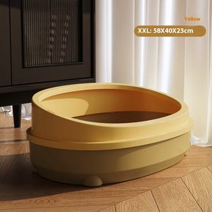 Bac à litière <span class=keywords><strong>pour</strong></span> <span class=keywords><strong>chat</strong></span> en plastique semi-fermé surdimensionné <span class=keywords><strong>de</strong></span> 20L avec du sable chaton toilette nettoyage fournitures <span class=keywords><strong>de</strong></span> stockage - Product Image 6