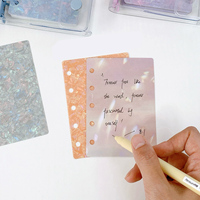 A7M5 DIY Album Photo ou Carnet Transfrontalier Rose Rayé Ondulation de l'Eau Couverture de Reliure Acrylique PVC Coque Rigide Reliure à Feuilles Mobiles