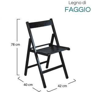 Sedie Pieghevoli in Legno di Faggio 42x40x78 Cm, Sedia Pieghevole per Interni ed Esterni Senza Braccioli, Colorata - Product Image 2