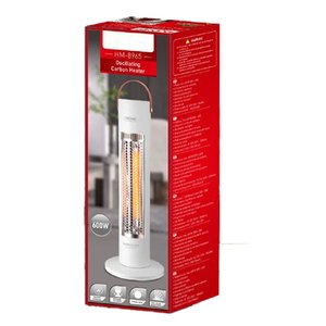 Stufa a carbone oscillante 600W per riscaldamento domestico Potenza regolabile a 2 livelli con griglia di protezione in metallo e oscillazione automatica