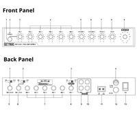 MiTEC ac dc power pre-amplifier DC 24V 220VAC audio PA Mic Preamplifier mikrofon sebelum amplifier 8 input