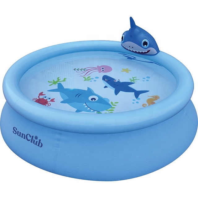 Avenli 17822 Piscina Similar Family Pool 1.9m*47cm Inflatable Swimming Pool Shark 3D Spray Above Ground Swimming Pool