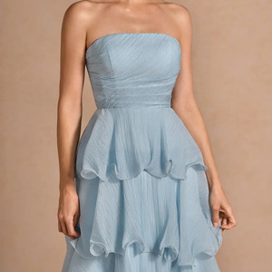 Vestido Maxi Elegante Verde Menta Sin Tirantes para Mujer, con Espalda de Encaje, Silueta en A, Vestido para Fiesta de Verano - Product Image 5