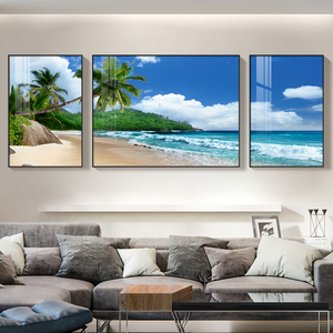 Tableau mural moderne imprimé sur toile à 3 panneaux, thème Plage et <span class=keywords><strong>Mer</strong></span>, pour décoration intérieure et salon - Product Image 5