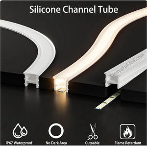 Profilé LED en silicone intégré pour l'éclairage linéaire des hôtels et bureaux, profil LED flexible 1010 - Product Image 5