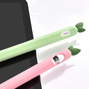 Stylus koruma yumuşak silikon şeftali kapak sevimli meyve Anti-fall kalem koruyucu el yazısı iPad kılıfı Apple 1 2