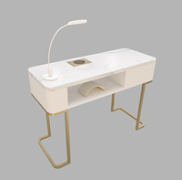Table de manucure moderne en marbre avec support métallique, idéale pour salon de beauté, double ou simple, pour atelier, centre commercial et hôtel