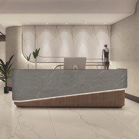 Comptoir de réception au design moderne et épuré, finition laquée brillante, pour caisse enregistreuse, salon de beauté, salon de coiffure, restaurant