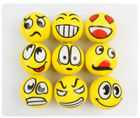TJ MARK Ballon en PU jaune avec visage souriant, mini jouet souple éducatif, anti-stress parent-enfant, forme animale élastique, logo personnalisé pour enfants