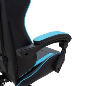 Chaise de jeu classique noire et bleue, ergonomique, à dossier haut, pivotante et réglable, pour joueurs et <span class=keywords><strong>bureau</strong></span> - Product Image 4