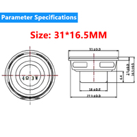 YUENNEG YN31DT-0403 31MM 31x16.5MM 4Ohms3W Haut-parleur multimédia circulaire magnétique intégré Amplificateur de son pleine fréquence OEM/ODM