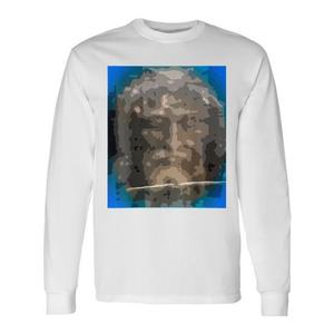 T-shirt a maniche lunghe Jesus Abstract per adulti unisex bianca - Product Image 1