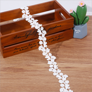 Adorno <span class=keywords><strong>de</strong></span> encaje <span class=keywords><strong>de</strong></span> <span class=keywords><strong>guipur</strong></span> con bordado <span class=keywords><strong>de</strong></span> poliéster blanco ancho para vestido <span class=keywords><strong>de</strong></span> novia - Product Image 4