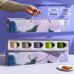 Nouvel ensemble de 5 mini-tasses en céramique colorées en gros 2026 avec boîte <span class=keywords><strong>cadeau</strong></span> pour cadeaux promotionnels d'entreprise, de <span class=keywords><strong>mariage</strong></span> ou de remise de diplôme - Product Image 2
