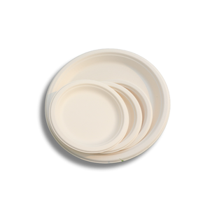 STAVIAN meilleure vente assiette jetable 100% biodégradable écologique à base de plantes 6 pouces blanc brun couleurs naturelles personnalisables - Product Image 1