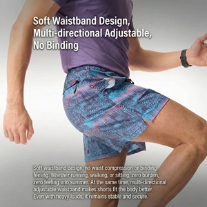 Shorts de randonnée et de trail pour hommes, légers, à séchage rapide, imprimés, rouge rouille, <span class=keywords><strong>bleu</strong></span> <span class=keywords><strong>atoll</strong></span> - Product Image 3