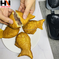 Poêle à Taiyaki 2, 3 ou 4 poissons, antiadhésive, pour gaufres, mini-œufs et crêpes, ensemble de cuisson