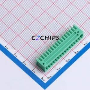 MX2EDGVC-2.54-16P-GN01-Cu-A Plug-in Terminal Block Through hole,P=2.54mm Board-to-Board / Socket - Closed 1x16P 2.54mm Green - Product Image 1