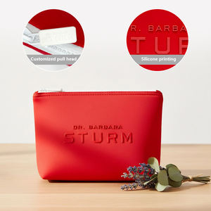 Sac cosmétique imperméable <span class=keywords><strong>en</strong></span> néoprène sur mesure avec logo <span class=keywords><strong>en</strong></span> silicone gaufré, sac à maquillage haut de gamme, durable, pour les voyages quotidiens, trousse de toilette - Product Image 1