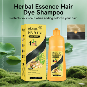 MOKERU Champú de Coloración Permanente Rápida para el Cabello, Tinte 4 en 1 <span class=keywords><strong>Sin</strong></span> Amoníaco con Jengibre, Marrón, Cobertura Rápida de Canas, 500ml - Product Image 2