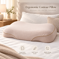 Vente en gros oreiller cervical ergonomique respirant à contour 3D, housse amovible, support de cou en mousse polyuréthane moulé