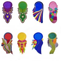 Col en dentelle personnalisé à broder soi-même, nouveau col en dentelle 3D brodé à coudre, patchs en feutre non tissé brodé, cols en dentelle 100 % polyester pour vêtements