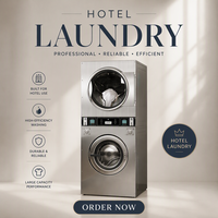 Lave-linge et sèche-linge entièrement automatiques pour hôtels, équipement de blanchisserie commercial à monnayeur 12 kg