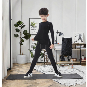 Hauts de compression de gymnastique à manches longues pour hommes, couche de base avec spandex/polyester, ensembles de sport pour adultes, chemises de compression vierges - Product Image 3