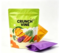Natuurlijke stijl standaard voedselveilige fruit snack verpakking pouch met handgetekend fruitdesign, aangepast logo, ritssluiting bovenaan, digitale print, PE