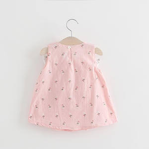 Vestidos para Niñas E2woo, Ropa Infantil Coreana 2022, Vestido de Verano para Niñas, Color Sólido, Lazo en el Hombro, Estampado Floral - Product Image 4