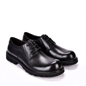 High-end quality men's business leather shoes with thick soles, cowhide round-<b>toe</b> lace-up leather casual shoes - Product Image 3