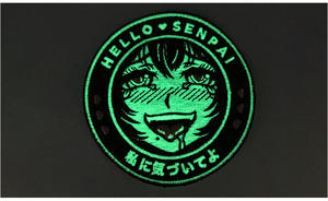 Patch insignes 3D <span class=keywords><strong>lumineux</strong></span> personnalisé avec logo brodé, effet phosphorescent, en tissu toile, accessoires vestimentaires - Product Image 2