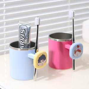 แก้วแปรงสีฟันสแตนเลส KJH แบบสองชั้น 450 มล. ลายการ์ตูน สำหรับคู่รัก ใช้ในบ้าน สไตล์โมเดิร์น แบบตั้งโต๊ะ - Product Image 3