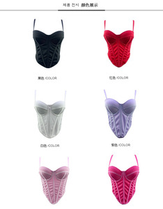Ensemble 2 pièces tendance J10 pour <span class=keywords><strong>femme</strong></span> : haut corset asymétrique sans manches et jupe longue asymétrique à volants style gâteau pour l'été - Product Image 3