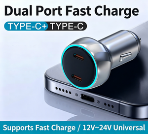 Dual Port <b>USB</b>-<b>C</b> Car Power Charger For Smartphone Tablet Laptop - Product Image 2