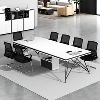 Table de réunion simple et moderne, pliable, modulaire, en bois, bureau compact, table longue pour 6/8/10/12 personnes, usage commercial/formation/bureau
