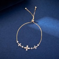 Pulsera de cadena de latón chapada en oro y plata de lujo ligero con flor de circón de ópalo pulsera de eslabones de moda para regalo de joyería elegante