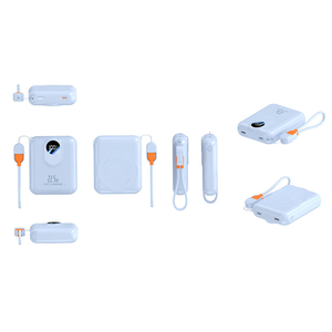 Batería Externa Magnética Inalámbrica de 10000mAh con <span class=keywords><strong>Carga</strong></span> Rápida PD de 22.5W, Portátil, con Cordón y Pantalla Digital para <span class=keywords><strong>iPhone</strong></span> 17, 16 y 15 - Product Image 3