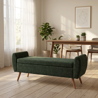 Banc ottoman multifonctionnel, durable, avec un grand espace de rangement, design moderne, tabouret en tissu doux, meubles pour chambre à coucher, salon, pouf