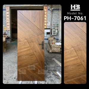Porte intérieure pré-montée en bois massif, design américain moderne, <span class=keywords><strong>placage</strong></span> <span class=keywords><strong>noyer</strong></span> noir, étanche, pour maisons résidentielles, dernière collection Foshan - Product Image 2